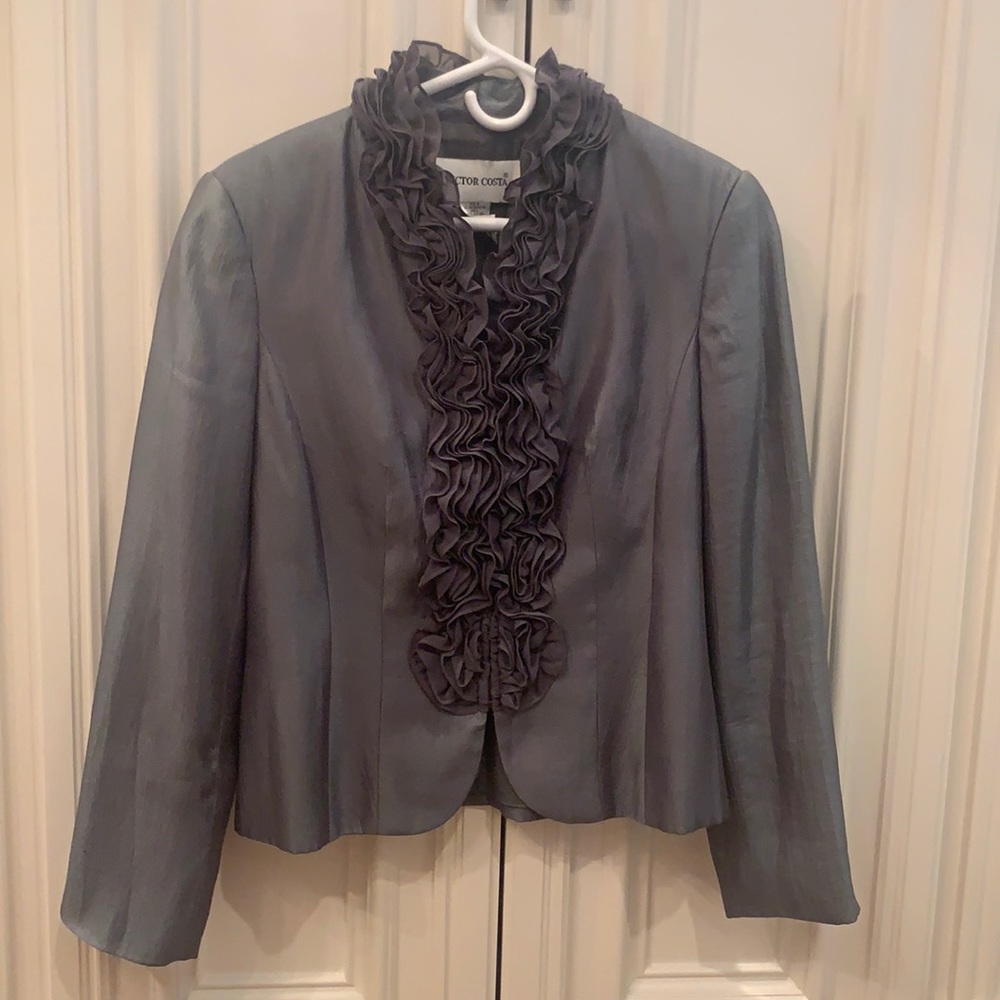 Victor Costa green gray stunning jacket NWOT